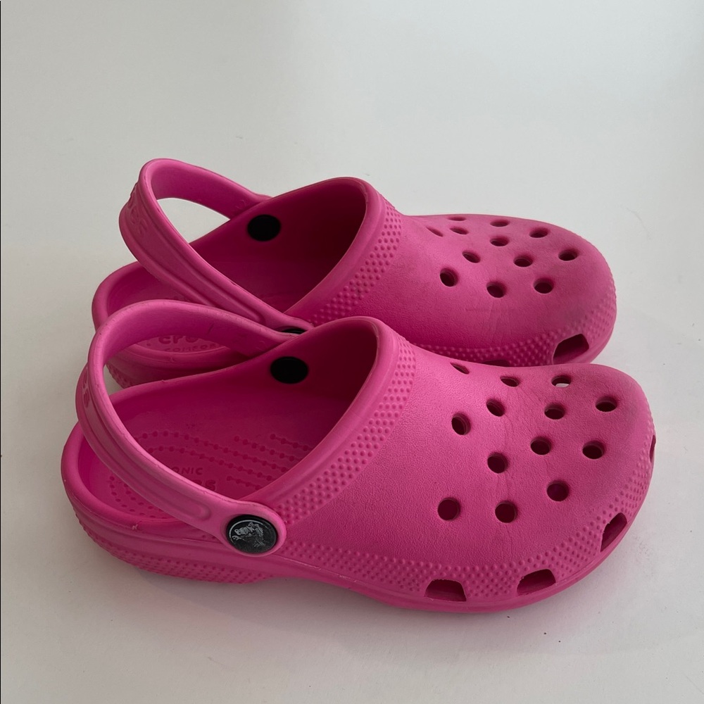 Kids Pink Slip-On Crocs Sandals